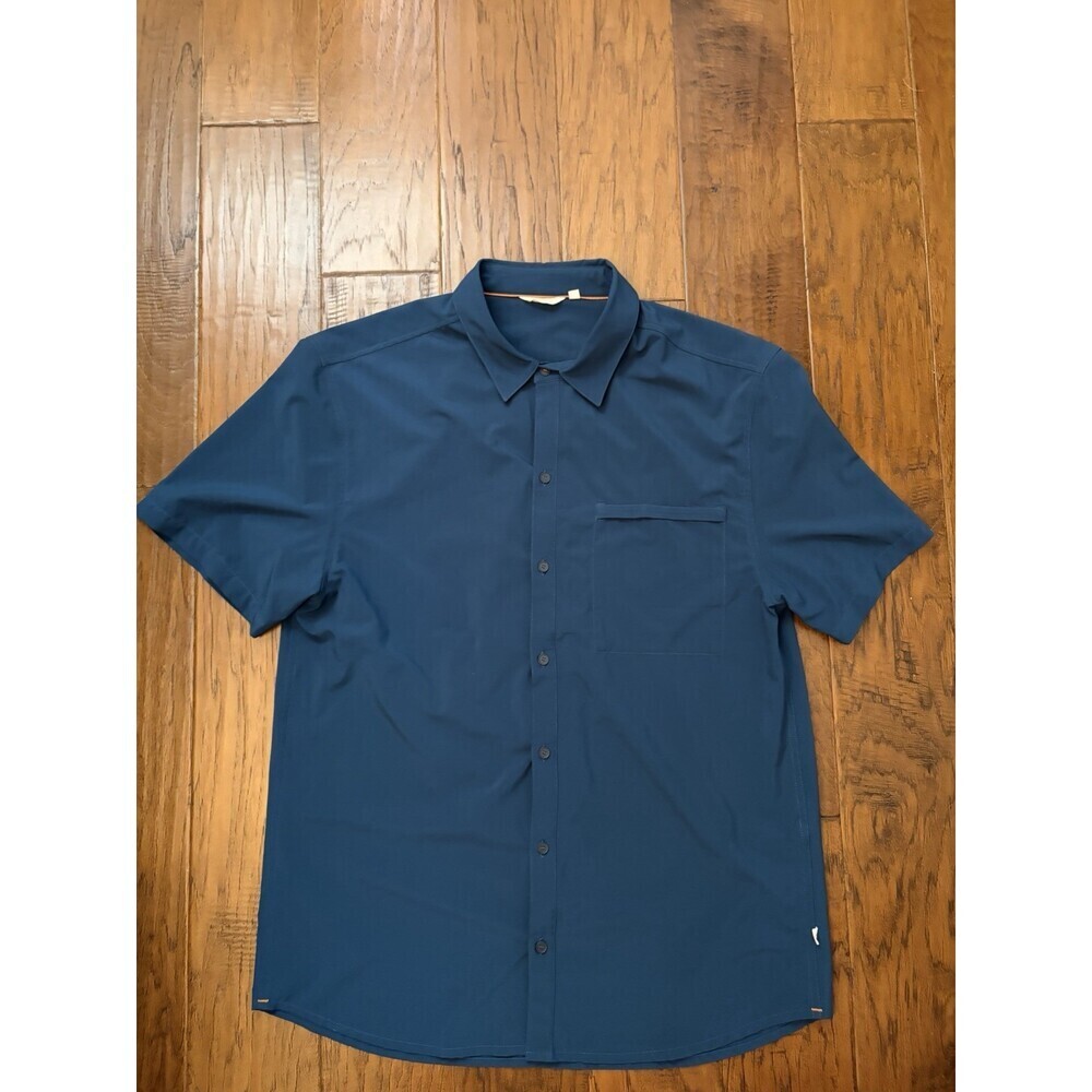 Cotopaxi Shirt Mens LARGE BLUE Performance Button Up Outdoors Travel Gorpcore